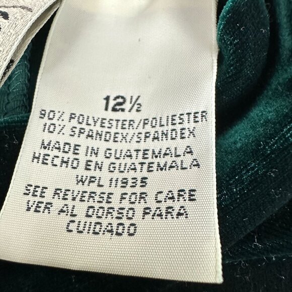 New Moves Green Velvet A-Line Dress With Turtleneck Long Sleeves Size 12.5 - Picture 5 of 6